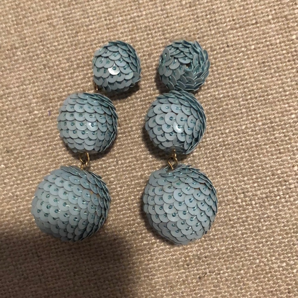 Brand new light blue bon bon drop earrings